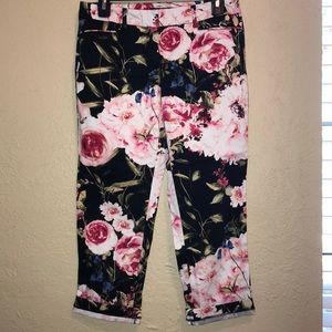NY&C Size 2 Floral Ankle Pants